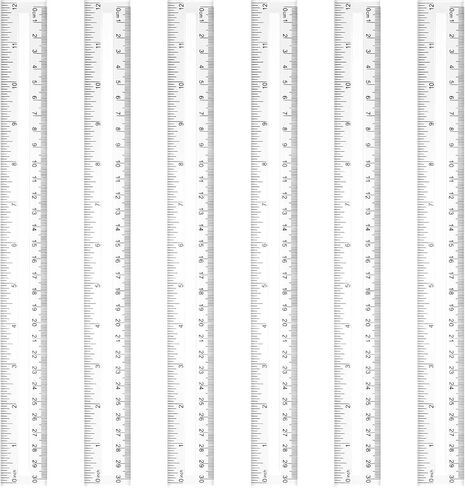 30 عبوة من مساطر بلاستيكية شفافة مقاس 12 بوصة مساطر أطفال شفافة للمدرسة بسنتيمتر وبوصة، أدوات قياس لمكتب المدرسة الطلابية والمنزل (شفاف) in Kuwait