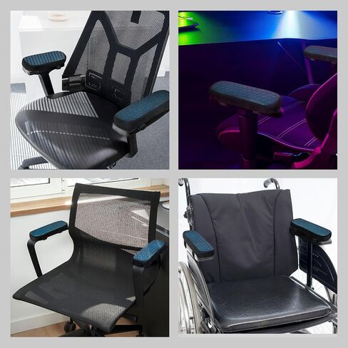 ZNCMRR 2 Pack Office Chair Armrest Pads Covers with Memory Foam Elbow Pillow for Forearm Pressure Relief, Black Arm Rest Covers for Office Chairs, Wheelchair, Comfy Gaming Chair(Black) in Saudi Arabia