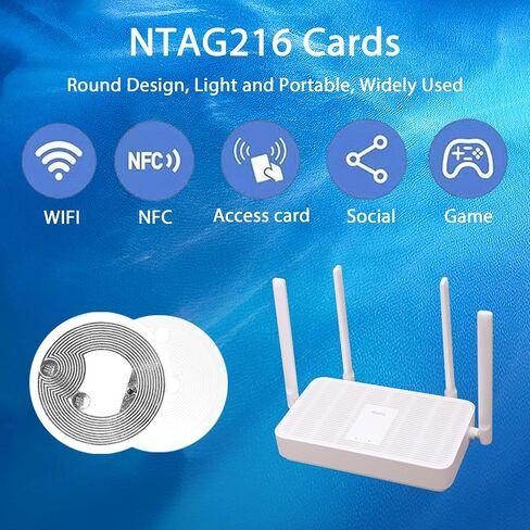 50 قطعة من ملصقات NFC NTAG215 NFC علامات NFC فارغة لاصقة NFC 215 علامات NFC قابلة للبرمجة 504 بايت من الذاكرة، متوافقة مع Tagmo تعمل بشكل مثالي مع جميع هواتف وأجهزة NFC، قابلة للكتابة (أبيض) in Saudi Arabia
