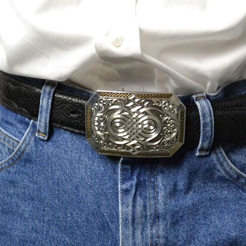 Montana Silversmiths Men's Silver Antiqued Celtic Knot Buckle Silver One Size in Saudi Arabia