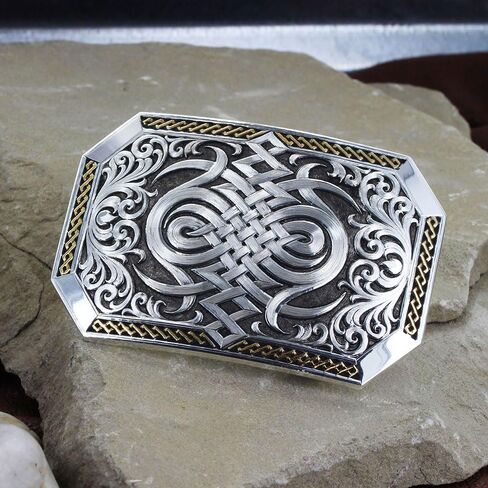 Montana Silversmiths Men's Silver Antiqued Celtic Knot Buckle Silver One Size in Saudi Arabia