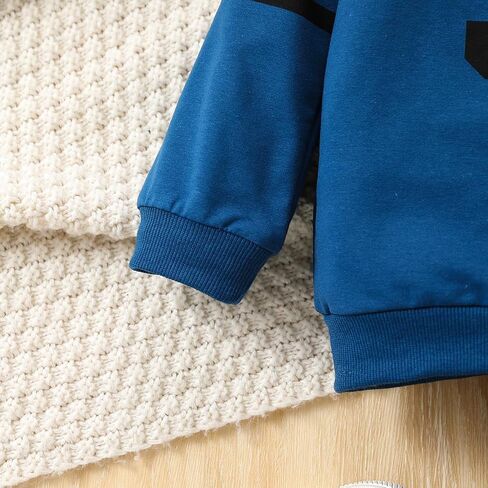 Toddler Boys Clothes Letter Graphic Sweatshirt Top + Sweatpants 2PC Fall Winter Outfits Pant Set in Saudi Arabia