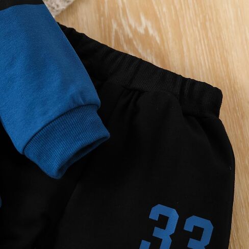 Toddler Boys Clothes Letter Graphic Sweatshirt Top + Sweatpants 2PC Fall Winter Outfits Pant Set in Saudi Arabia