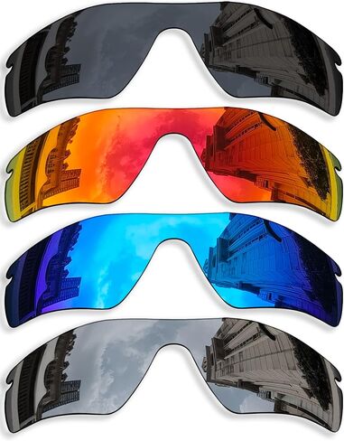 4 أزواج من العدسات البديلة المستقطبة المضادة للخدش لنظارات Oakley Radar Path/Radar Path الآسيوية (AF) الشمسية، أسود + فضي + أزرق + ناري in Saudi Arabia