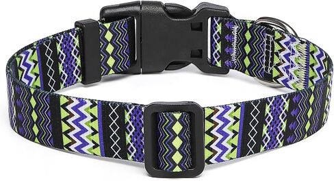 Adjustable Dog Collar with Patterns, Ultra Comfy Soft Nylon Breathable Pet Collar for Small Medium Large Dogs (S, Blue Daisy) in Saudi Arabia