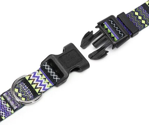 Adjustable Dog Collar with Patterns, Ultra Comfy Soft Nylon Breathable Pet Collar for Small Medium Large Dogs (S, Blue Daisy) in Saudi Arabia
