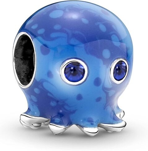 Pandora Ocean Bubbles & Waves Octopus Charm سوار Charm Moments الأساور - مجوهرات نسائية مذهلة - مصنوعة من الفضة الاسترليني والمينا in Saudi Arabia
