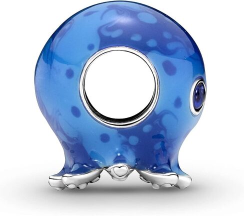 Pandora Ocean Bubbles & Waves Octopus Charm سوار Charm Moments الأساور - مجوهرات نسائية مذهلة - مصنوعة من الفضة الاسترليني والمينا in Saudi Arabia