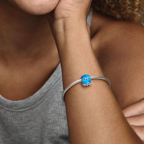 Pandora Ocean Bubbles & Waves Octopus Charm سوار Charm Moments الأساور - مجوهرات نسائية مذهلة - مصنوعة من الفضة الاسترليني والمينا in Saudi Arabia