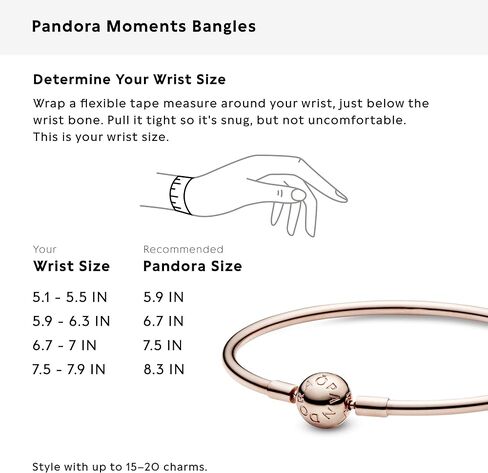 Pandora Jewelry Bundle with Gift Box - Moments Sterling Silver Bangle Charm Bracelet with Ball Clasp, 8.3" & Glow-in-the-Dark Firefly Dangle Charm - Gift for Women in Saudi Arabia