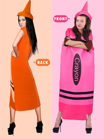 4 Set Crayon Costume for Adults, Halloween Crayon Fancy Dress Funny Outfit for Halloween Cosplay Dress up, One Size in Saudi Arabia