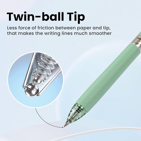 أقلام جل WRITECH ذات نقطة دقيقة: قلم نقر بالحبر الأسود قابل للسحب مقاس 0.5 مم لكتابة يوميات سلسة وتدوين الملاحظات والرسم بدون تلطخ أو تشويه 8 قيراط (هالو) in Kuwait