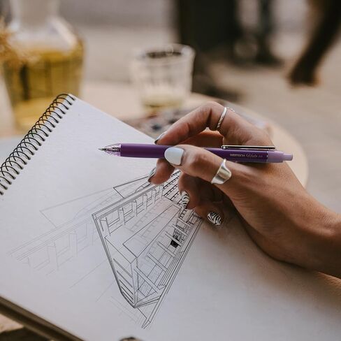 أقلام جل WRITECH ذات نقطة دقيقة: قلم نقر بالحبر الأسود قابل للسحب مقاس 0.5 مم لكتابة يوميات سلسة وتدوين الملاحظات والرسم بدون تلطخ أو تشويه 8 قيراط (هالو) in Kuwait