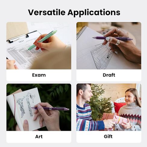 أقلام جل WRITECH ذات نقطة دقيقة: قلم نقر بالحبر الأسود قابل للسحب مقاس 0.5 مم لكتابة يوميات سلسة وتدوين الملاحظات والرسم بدون تلطخ أو تشويه 8 قيراط (هالو) in Kuwait
