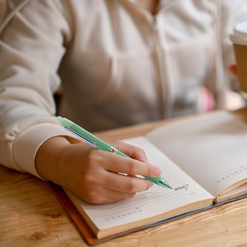 أقلام جل WRITECH ذات نقطة دقيقة: قلم نقر بالحبر الأسود قابل للسحب مقاس 0.5 مم لكتابة يوميات سلسة وتدوين الملاحظات والرسم بدون تلطخ أو تشويه 8 قيراط (هالو) in Kuwait