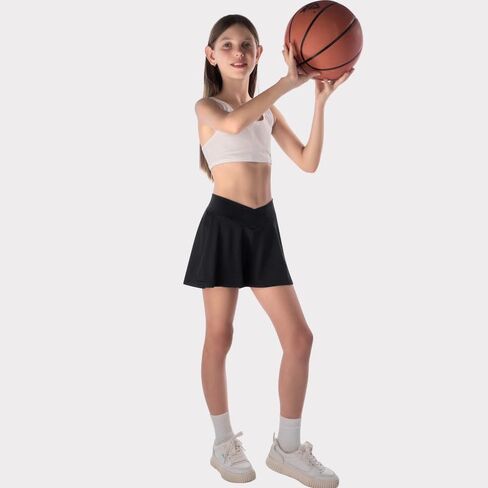 Girls Flowy Shorts 2 Pieces with Pockets Crossover Butterfly Athletic Running Skort Sports 2 in 1 Preppy Clothes in Saudi Arabia