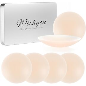 Nipple Covers Silicone Pasties For Women - Seamless and Reusable Adhesive Nipple Pasties(2 Pairs)
