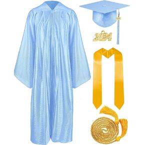 Mukum Matte Graduation Cap and Gown 2023 Set with Tassel Honor Cord Graduation Stoles for High School College Bachelor