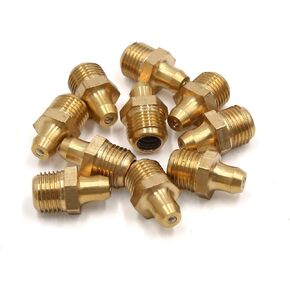 uxcell 10mm Male Thread Straight Grease Nipple Fitting 10pcs Gold Tone