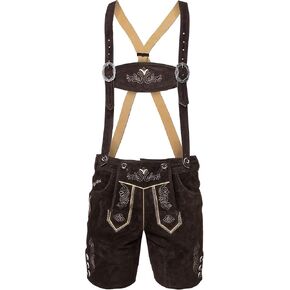 STEIGENHÖFER Short Bavarian Lederhosen for Men - Designed in Germany - Genuine Premium Suede in 4 Colors, Sizes 28-44