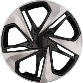 Premium Hubcap Replacement for Honda Civic 2019-2021, 16-inch Replica Silver-Black Wheel Cover (1 Piece) 55103