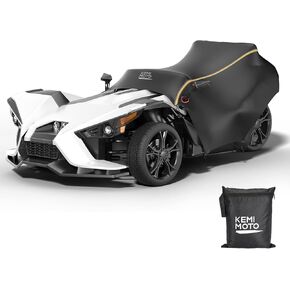 KEMIMOTO Half Cover Cockpit Cover Compatible with Polaris Slingshot, Windshield Cover Waterproof Windproof All Weather Protection Covers with Reflective Strips for Slingshot Accessories