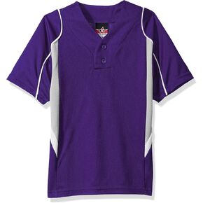 Alleson Athletic Boys Youth Baseball Jersey, Purple/Grey/White, X-Small
