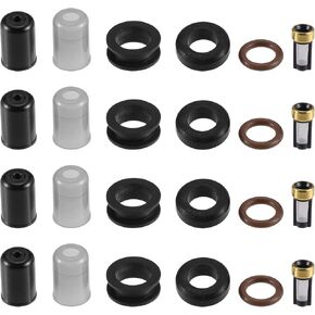 Fuel Injector Seal O Ring - Car O-Ring Rebuild Repair Kit - for Toyota Corolla MR2 NBR Rubber Black - 4 Sets