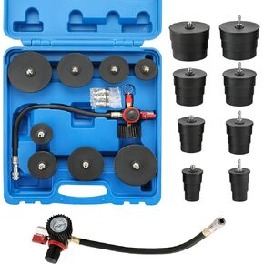 DASBET Turbo System Leakage Tester Kit, Turbo Boost Leak Tester Set with 4 Pairs of Stepped Adapters 1-3/8" to 3-1/2", Turbo Pressure Leakage Tester for Cooling Emissions Exhaust Pipes