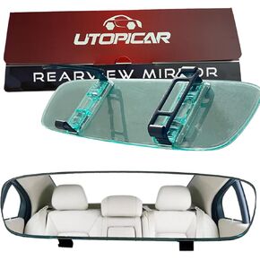 Universal Car Rear View Mirror - Clip on Rearview Car Mirror - Wide Angle & Panoramic Rear View Mirror - Easy Mount Curved Blind Spot Rear View Mirror - Extended Rear View Mirror for Car, Truck & Jeep