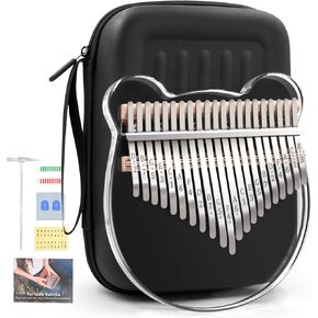 Acrylic Kalimba Thumb Piano,YUNDIE Portable 17 Keys Mbira Crystal Finger Piano, Musical Instruments Birthday Gift for Kid Adult Beginners Professional(Clear) (17 Keys)