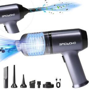 Mini Handheld Vacuum Cordless, Car Vacuum Cleaner 3 in 1 Rechargeable with Brushless Motor, 12000Pa High Power Suction Portable Vacuum Cleaner with Multi-Nozzles for Home, Office, Pet