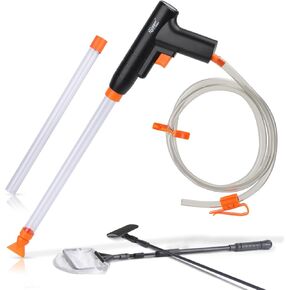 hygger Aquarium Gravel Cleaner, New Quick Water Changer with Air-Pressing Button Fish Tank Sand Cleaner Kit Aquarium Siphon Vacuum Cleaner with Water Hose Controller Clamp