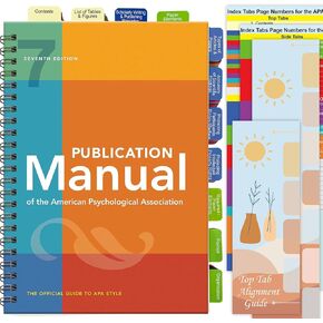 Index Tabs for The American Psychological Association 7th Edition Publication Manual, 72 Book Tabs plus 8 Blanks, with Page Numbers Sheet & Placement Guide Card (Book Not Included)