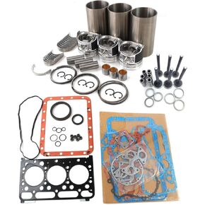 D1503 Engine Overhaul Rebuild Kit with Valve Kit for Kubota Engine D1503 Tractor L2900 L3000 L3010 L3130 Excavator KX91-3 U35 Loader R420 R420S Engine Rebuild/Repair Aftermarket Parts