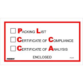 Partners Brand PPL97 "Packing List/Cert of Compliance/Cert. of Analysis Enclosed" Envelopes, 5 1/2" x 10", Red/Black (Pack of 1000)