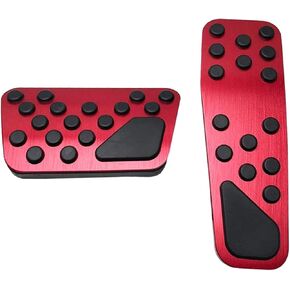 sportuli No Drilling Anti-Slip Aluminum Brake and Accelerator Pedal Covers Kit Replace for 2009-2023 2024 Dodge Challenger Charger Chrysler 300 (Red)
