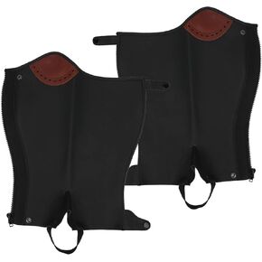 2Pcs Half Leather Half Horse Riding Half Gaiters Equestrian Leg Guard Protector for Adults(L)
