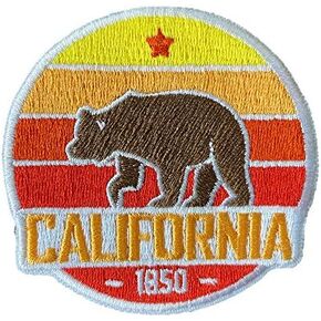 California Patch - 100% Embroidery Sew-on Retro California Bear Patch