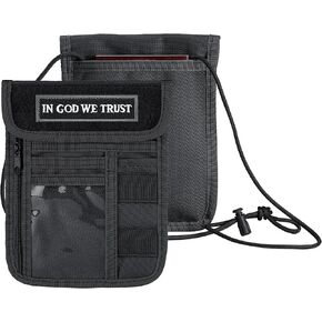 IronSeals Travel Neck Wallet Tactical Nylon Passport Holder ID Card Organizer Travel Phone Pouch