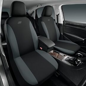 Skechers Car Seat Covers, Premium Breathable Mesh Seat Covers, Car Seat Covers Front Seats Airbag Compatible, Automotive Comfort & Protection for Most Cars, Vans, Trucks, SUVs (Two Front, Black)