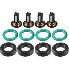 Fuel Injector Seal O Ring - Car O-Ring Rebuild Repair Kit - for SUZUKI GSXR1000 NBR Rubber Black - 4 Sets