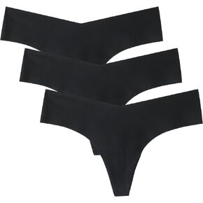 WANDER Seamless Thongs for Women Comfortable No Show Thong Invisible V-waisted Breathable Stretch Panties Underwear 3 Pack in Kuwait