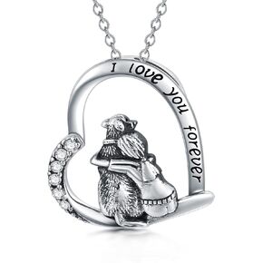 SIMONLY Mothers Day Gifts 925 Sterling Silver Dog Necklace Dog Pendant Necklace for Girls Dog Memorial Jewelry Gifts for Women Dog Lovers
