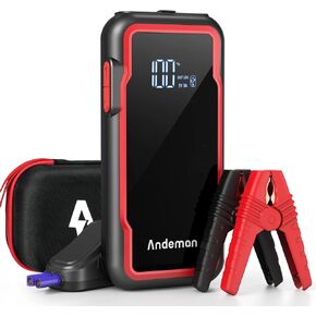 Car Jump Starter 3000A Peak 20000mAh (Start 9L Gas Engine or up to 7L Diesel Engine) Battery Charger Automotive, 12V Car Jumper, Power Bank Power Pack with Quick Charge Type-C Ports, Red