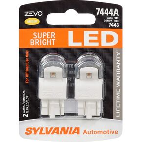 SYLVANIA - 7444 T20 ZEVO LED Amber Bulb - Bright LED Bulb, Ideal for Park and Turn Lights (Contains 2 Bulbs)