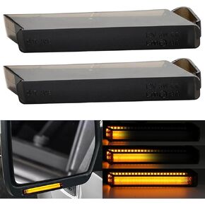 2Pcs Sequential Amber LED Side Mirror Turn Signal Lights Smoked Compatible with Ford F150 2004-2014 /Raptor 2010-2014 /Expedition 1997-2007/Lincoln Mark LT 2006-2008