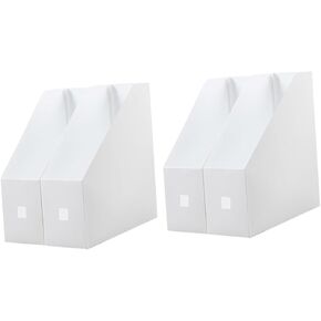 2pcs Plastic File Storage Rack Shelves for Desktop Organizer, White, 20in