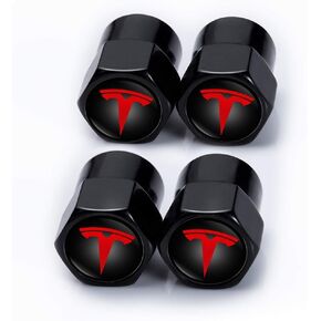 4 Pcs Metal Car Wheel Tire Valve Stem Caps Replacement for Tesla Logo Styling Decoration Accessories