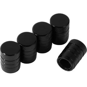 Silver Anodized Aluminum Tire Valve Stem Caps - Corrosion Resistant, Durable Plastic Inner Sleeve - Universal Valve Caps for Cars, Trucks, Motorcycles -Tire Valve Cap Kit,Pack of 5